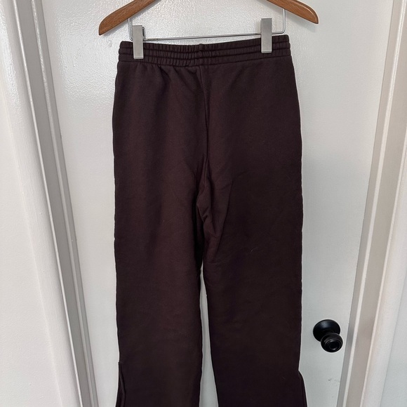 Reformation Wide Leg Chocolate Brown Fleece Sweatpants Size XS - Picture 3 of 4